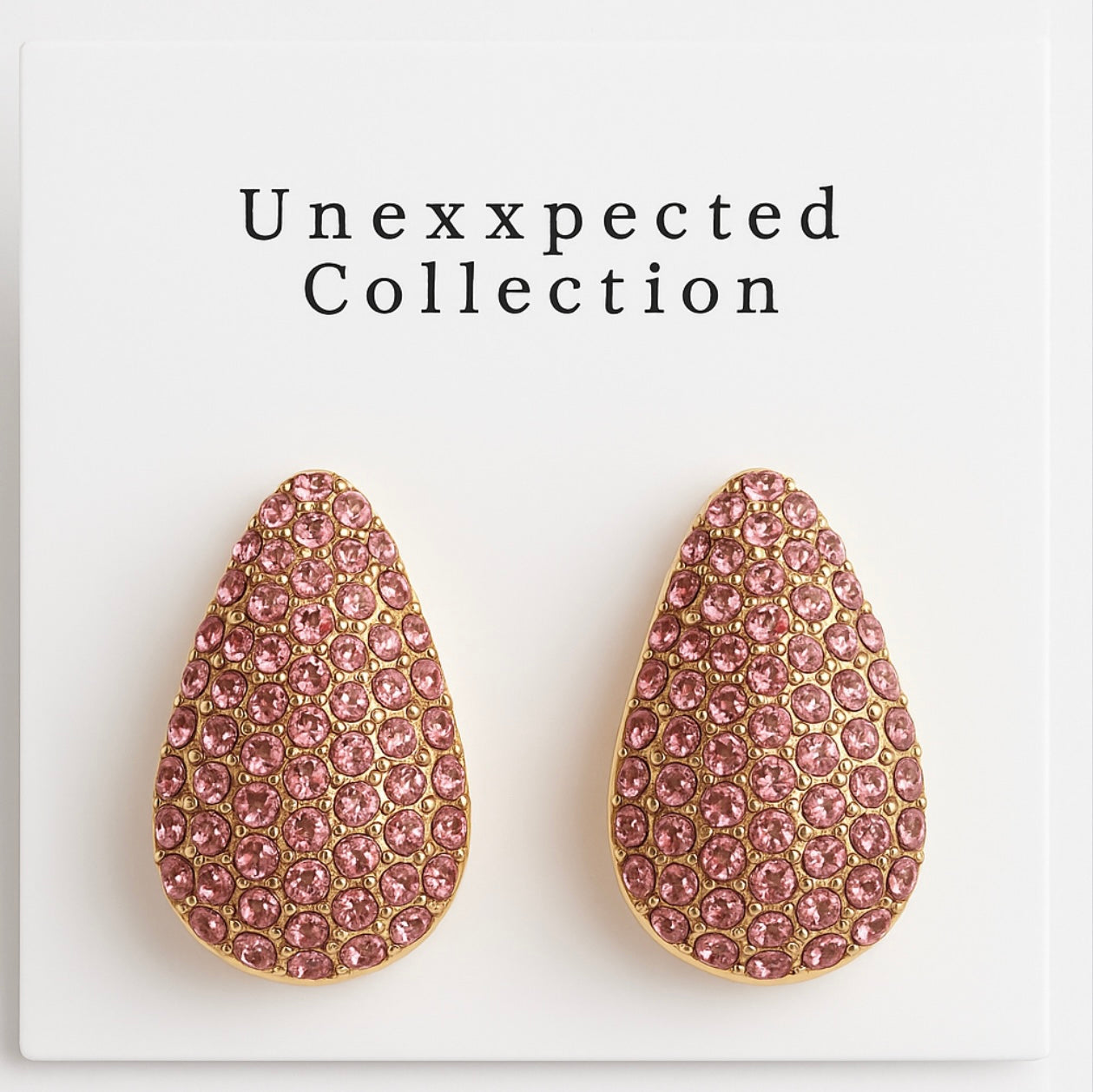Champagne (Rose) Rhinestone Teardrop Earrings